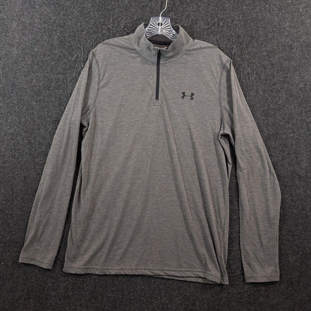 Under Armour Pullover Men's Medium Gray Threadborne 1/4 Zip Long Sleeve Shirt